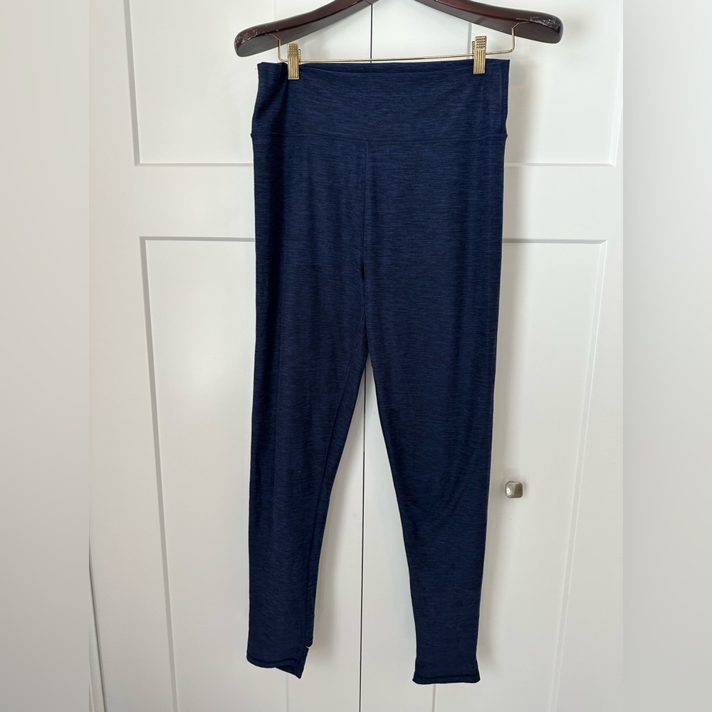 Victoria's Secret Navy Heather Stirrup Leggings with Gold Logo XL